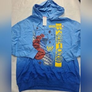 Women's NBA Warriors Oversized Graphic Hoodie Blue Size XXL